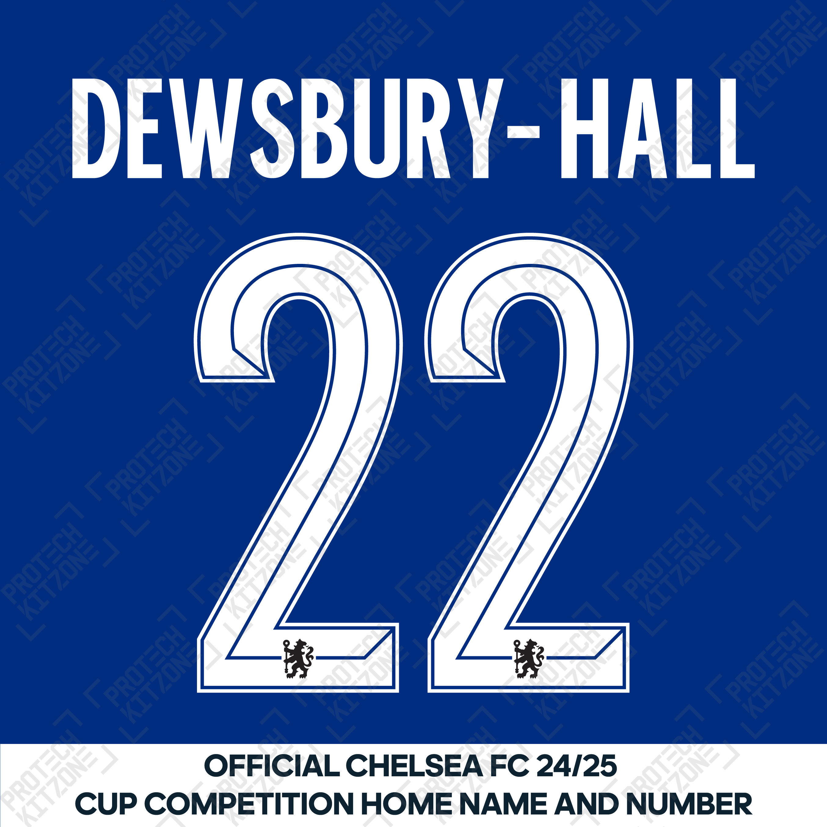 Dewsbury-Hall 22 (Official Name and Number Printing for Chelsea 