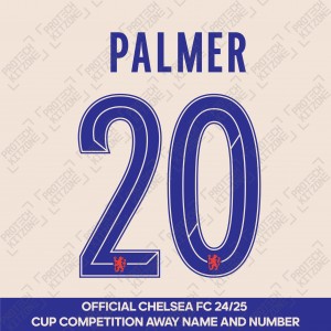 Palmer 20 (Official Name and Number Printing for Chelsea FC 24/25 Away Shirt)