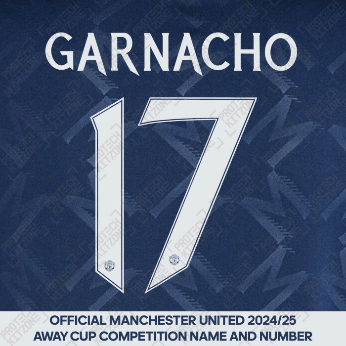 Garnacho 17 (Official Manchester United FC 2024/25 Away Name and Numbering)  