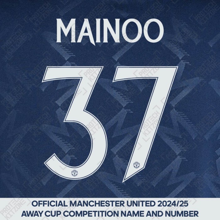 Mainoo 37 (Official Manchester United FC 2024/25 Away Name and Numbering)  