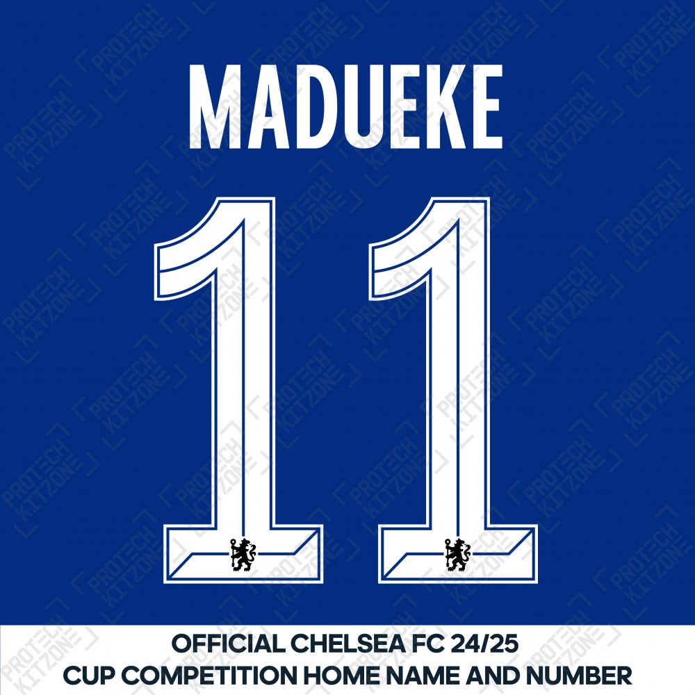 Madueke 11 (Official Name and Number Printing for Chelsea FC 24/25 Home Shirt) Madueke 11 (Official Name and Number Printing for Chelsea FC 24/25 Home Shirt)
