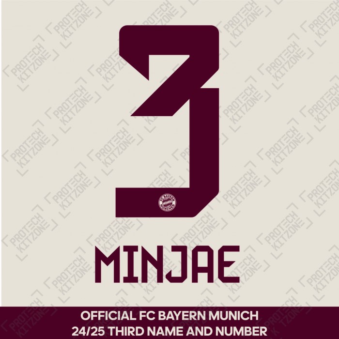 Minjae 3 - Official Bayern Munich 2024/25 Third Name and Numbering