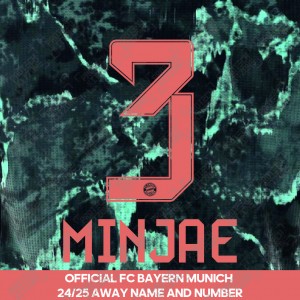 Minjae 3 - Official Bayern Munich 2024/25 Away Name and Numbering