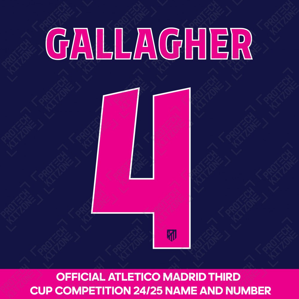 Gallagher 4 (Official Atletico Madrid 2024/25 Third Name and Numbering - Cup Version) Gallagher 4 (Official Atletico Madrid 2024/25 Third Name and Numbering - Cup Version)