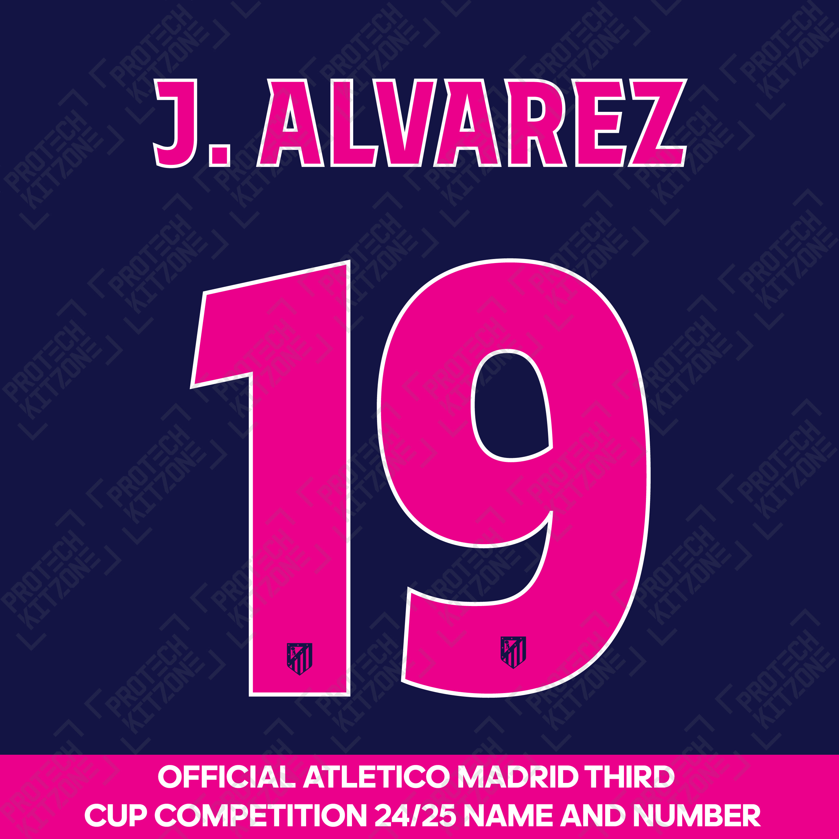 J. Alvarez 19 (Official Atletico Madrid 2024/25 Third Name 