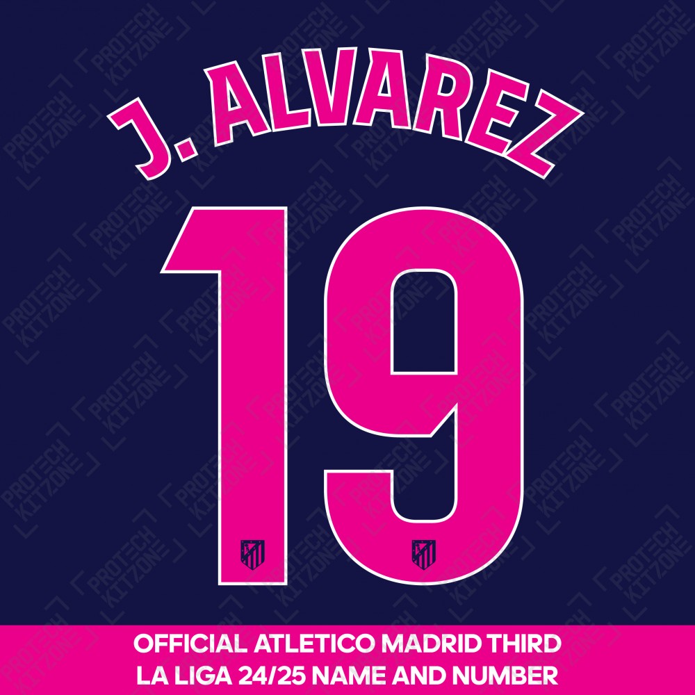 J. Alvarez 19 (Official Atletico Madrid 2024/25 Third Name and Numbering - La Liga Version) J. Alvarez 19 (Official Atletico Madrid 2024/25 Third Name and Numbering - La Liga Version)