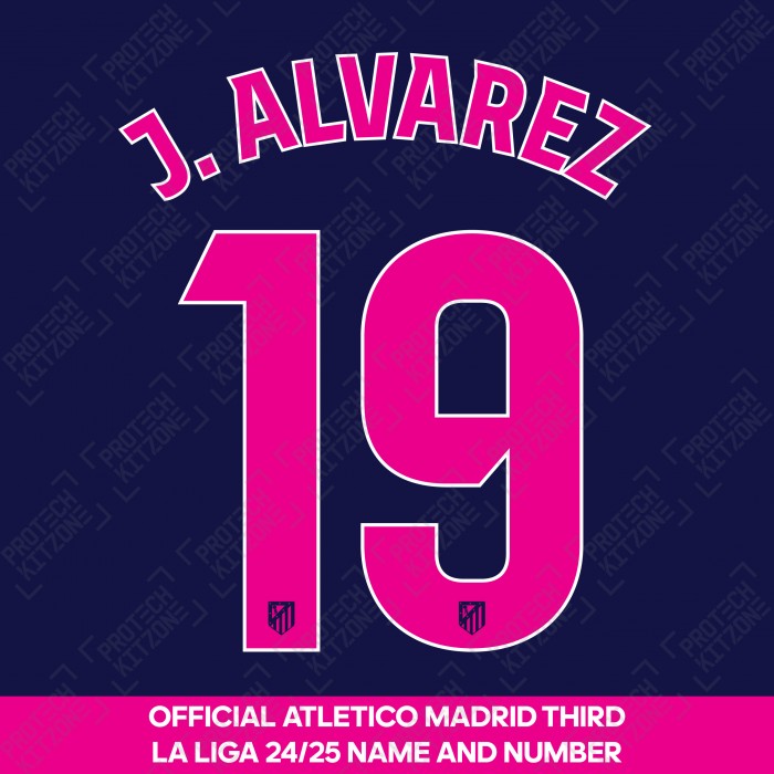 J. Alvarez 19 (Official Atletico Madrid 2024/25 Third Name and Numbering - La Liga Version) 