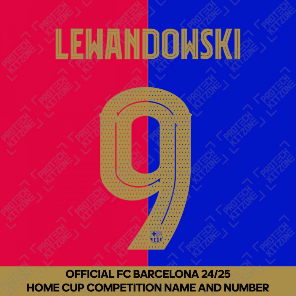 Lewandowski 9 (Official FC Barcelona 2024/25 Home Name & Numbering - Cup / Play Version) Lewandowski 9 (Official FC Barcelona 2024/25 Home Name & Numbering - Cup / Play Version)