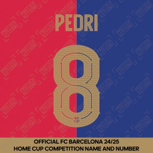 Pedri 8 (Official FC Barcelona 2024/25 Home Name & Numbering - Cup / Play Version) 