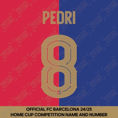 Pedri 8 (Official FC Barcelona 2024/25 Home Name & Numbering - Cup / Play Version) 