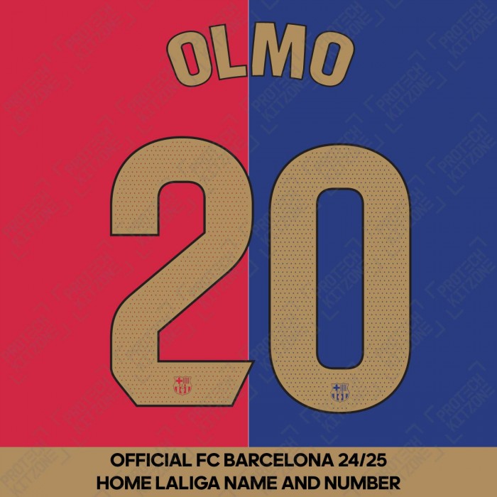 Olmo 20 (Official FC Barcelona 2024/25 Home Name & Numbering - La Liga Version) 