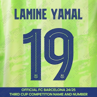 Lamine Yamal 19 (Official FC Barcelona 2024/25 Third Name & Numbering - Cup / Play Version) 