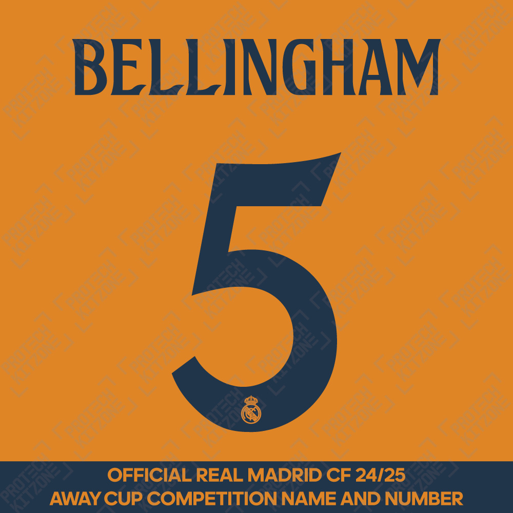 Bellingham 5 (Official Real Madrid CF 2024/25 Away Cup Competition Name and Numbering) (B5-RMCF-2425-AW-NNS, Buy more Save more, ) by www.protechkitzone.com Bellingham 5 (Official Real Madrid CF 2024/25 Away Cup Competition Name and Numbering)