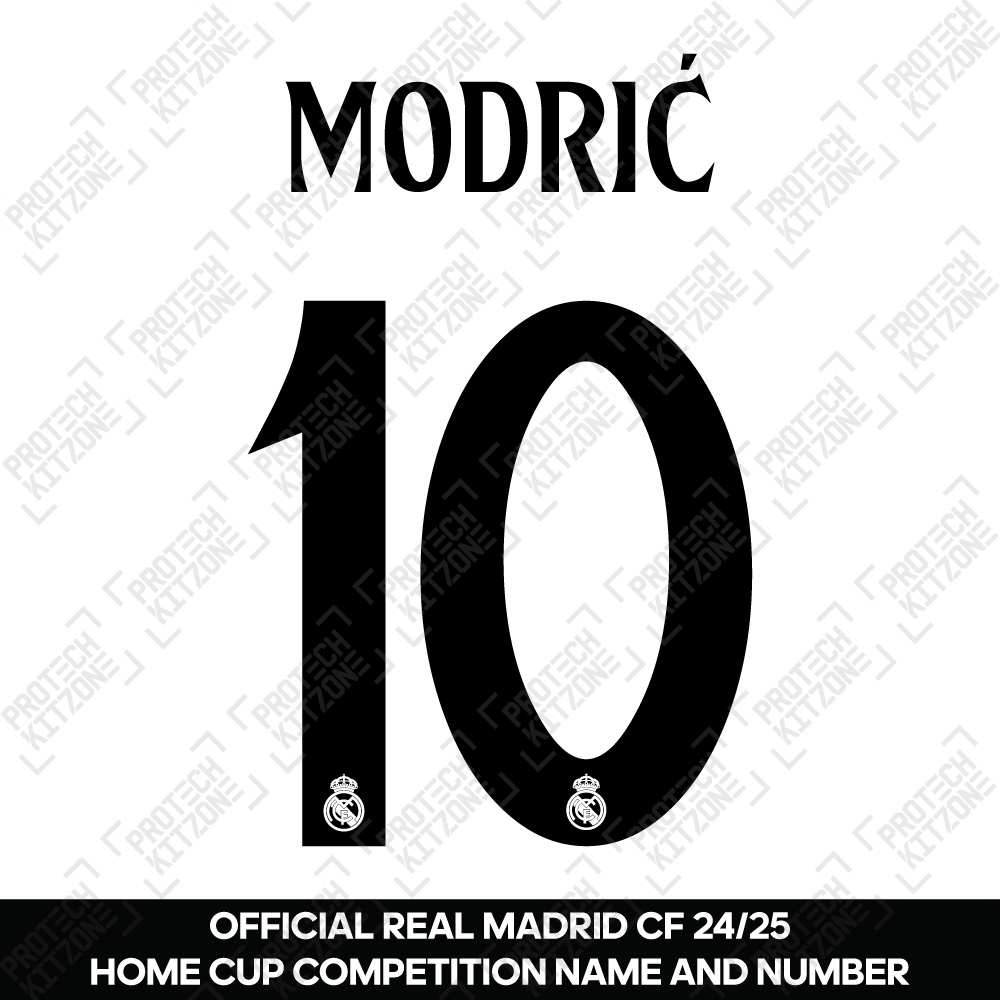 Modrić 10 (Official Real Madrid CF 2024/25 Home Cup Competition Name and Numbering) Modrić 10 (Official Real Madrid CF 2024/25 Home Cup Competition Name and Numbering)