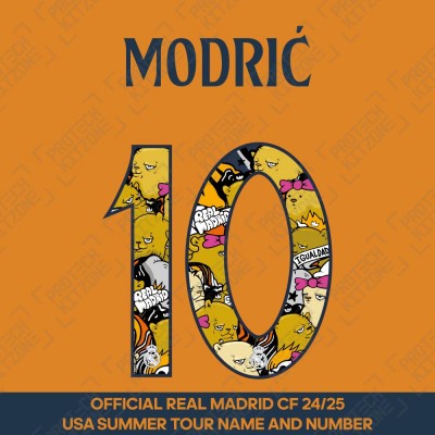 Modric 10 (Official Real Madrid CF 2024/25 US Summer Tour Name and Numbering) 