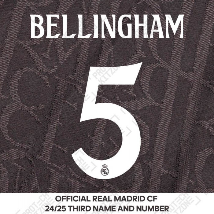 Bellingham 5 (Official Real Madrid CF 2024/25 Third Cup Competition Name and Numbering) 