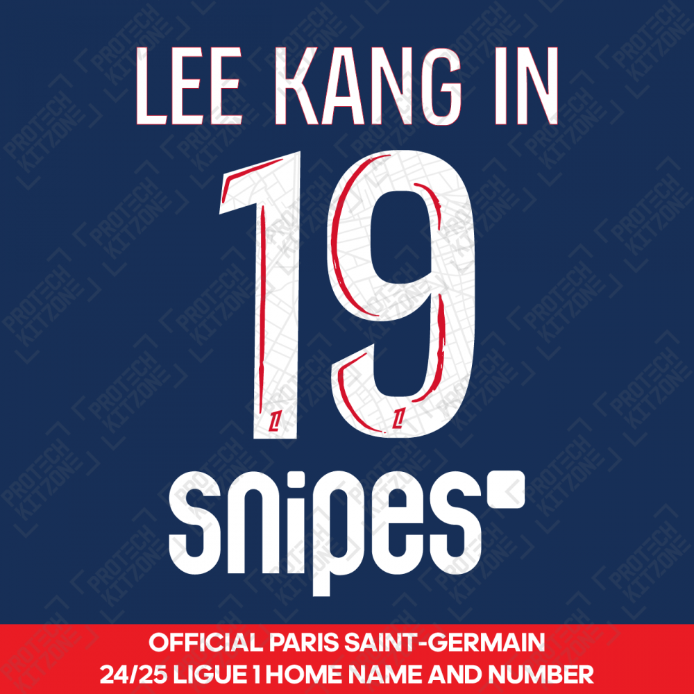 Lee Kang In 19 - Official Paris Saint-Germain 2024/25 Home Name and Number (Ligue 1 Version) Lee Kang In 19 - Official Paris Saint-Germain 2024/25 Home Name and Number (Ligue 1 Version)