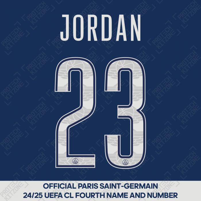 Jordan 23 - Official Paris Saint-Germain 2024/25 Fourth Name and Number (UCL Version) 