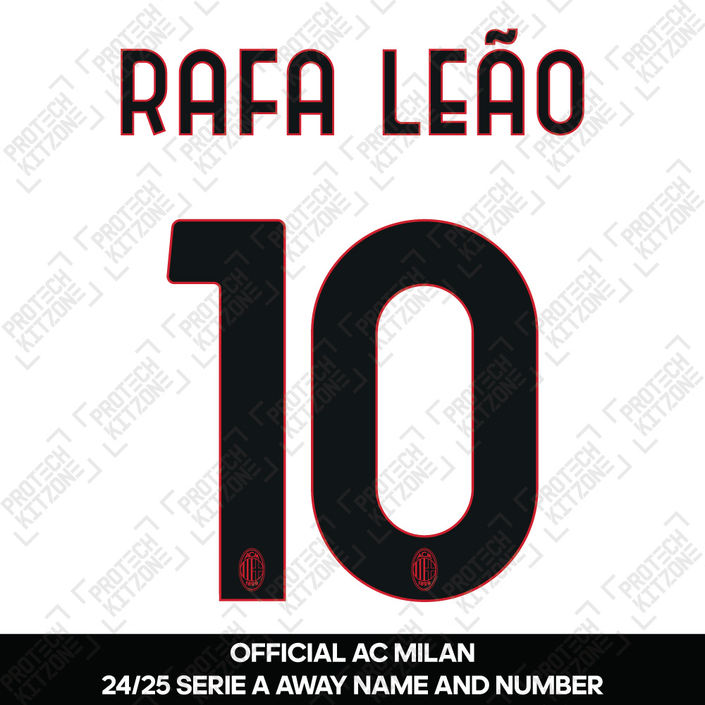 Rafa Leão 10 (Official AC Milan 2024/25 Away Serie A Name and Numbering) Rafa Leão 10 (Official AC Milan 2024/25 Away Serie A Name and Numbering)
