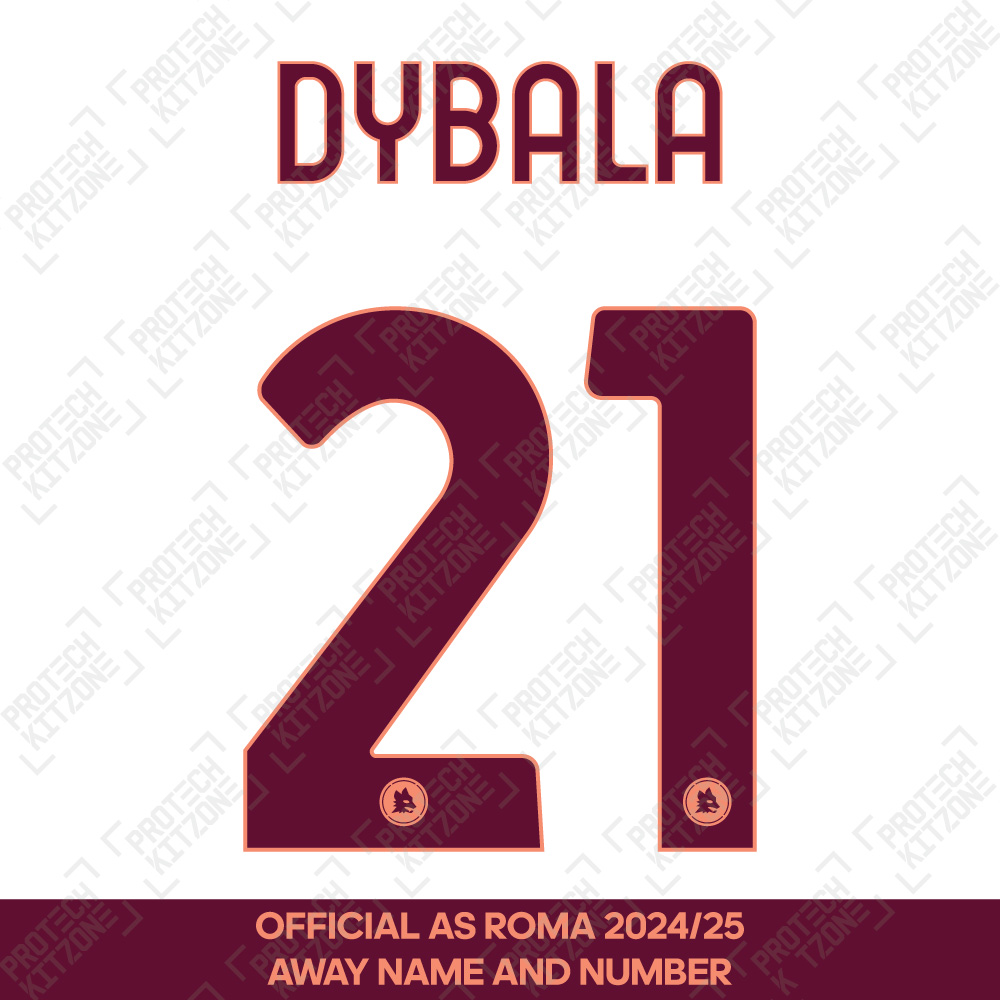 Dybala 21 - (Official AS Roma FC 2024/25 Away Name and Numbering) Dybala 21 - (Official AS Roma FC 2024/25 Away Name and Numbering)
