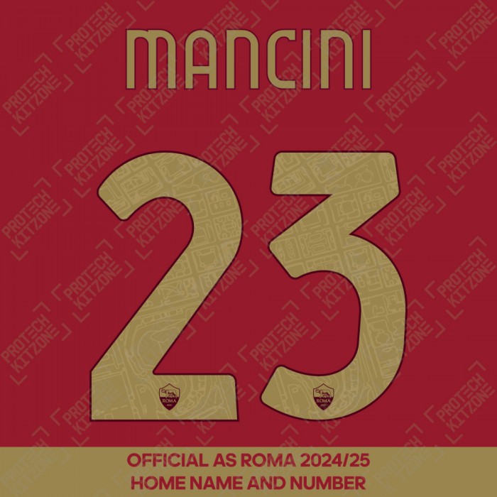 Mancini 23 - (Official AS Roma FC 2024/25 Home Name and Numbering)