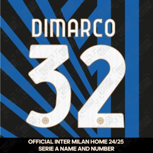 Dimarco 32 - Official Inter Milan 2024/25 Home Name and Numbering 
