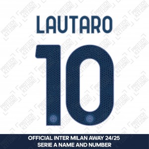 Lautaro 10 - Official Inter Milan 2024/25 Away Name and Numbering 