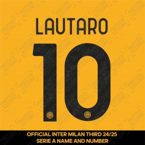 Lautaro 10 - Official Inter Milan 2024/25 Third Name and Numbering 