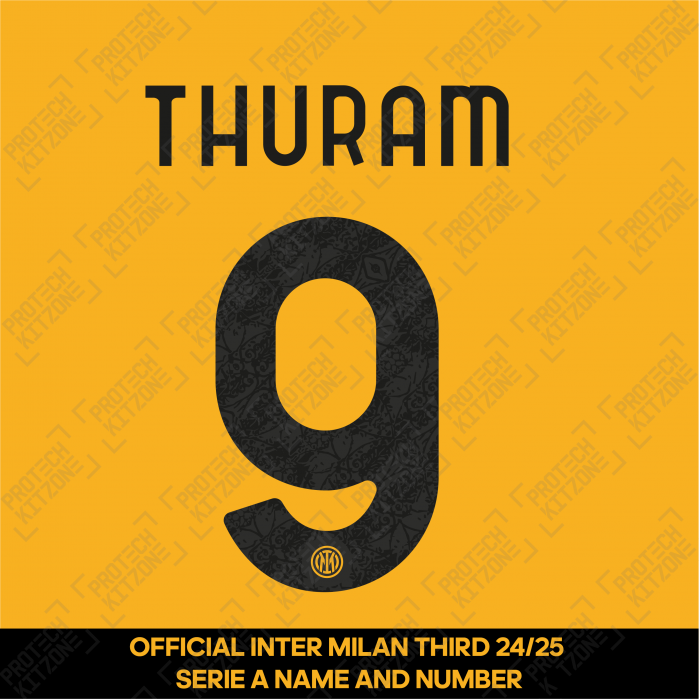 Thuram 9 - Official Inter Milan 2024/25 Third Name and Numbering 