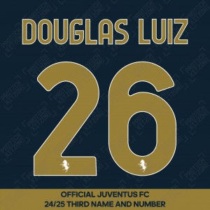 Douglas Luiz 26 (Official Juventus 2024/25 Third Name and Numbering)