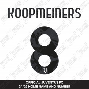 Koopmeiners 8 (Official Juventus 2024/25 Home/Away Name and Numbering)