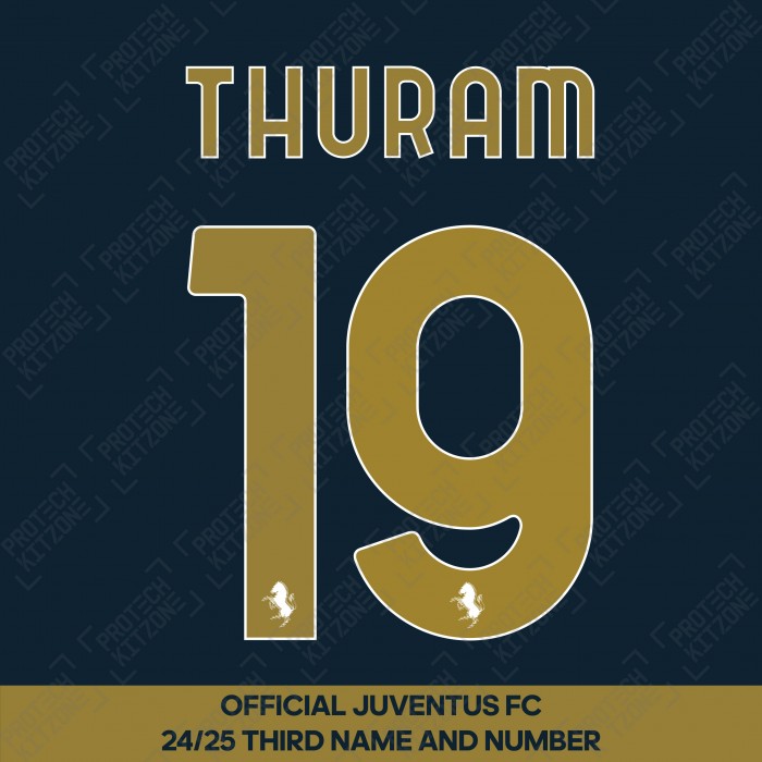 Thuram 19 (Official Juventus 2024/25 Third Name and Numbering)