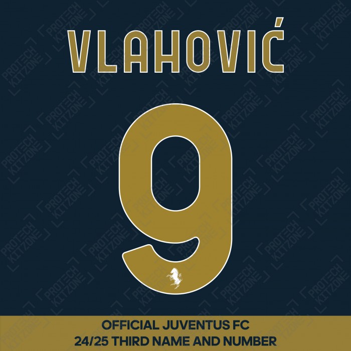 Vlahović 9 (Official Juventus 2024/25 Third Name and Numbering)
