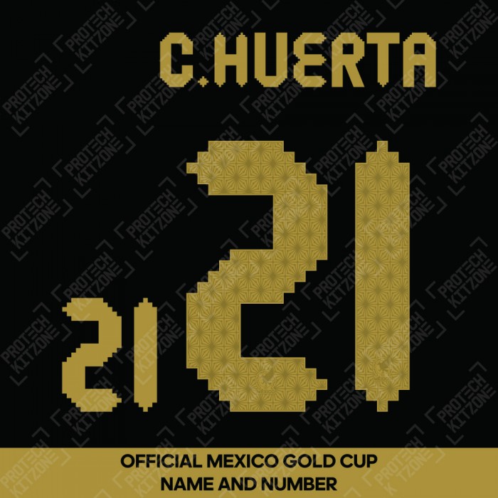 C. Huerta 21- Official Mexico Gold Cup Name and Numbering 
