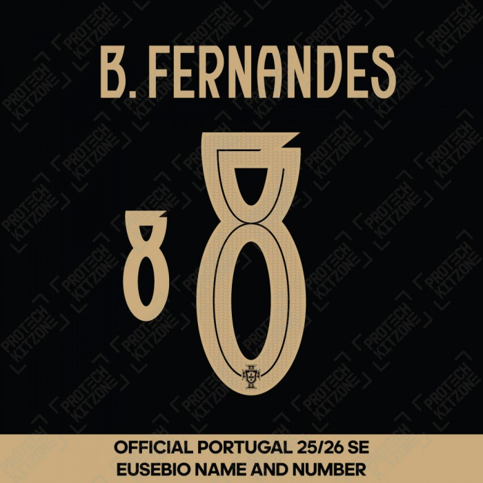 B. Fernandes 8 (Official Portugal 25/26 Special Edition Eusébio Name and Numbering) B. Fernandes 8 (Official Portugal 25/26 Special Edition Eusébio Name and Numbering)