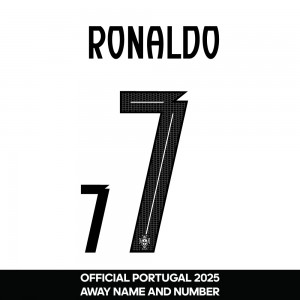 Ronaldo 7 (Official Portugal 2025 Away Name and Numbering)