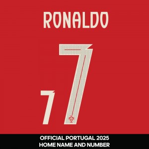 Ronaldo 7 (Official Portugal 2025 Home Name and Numbering)