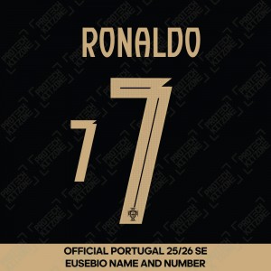 Ronaldo 7 (Official Portugal 25/26 Special Edition Eusébio Name and Numbering)