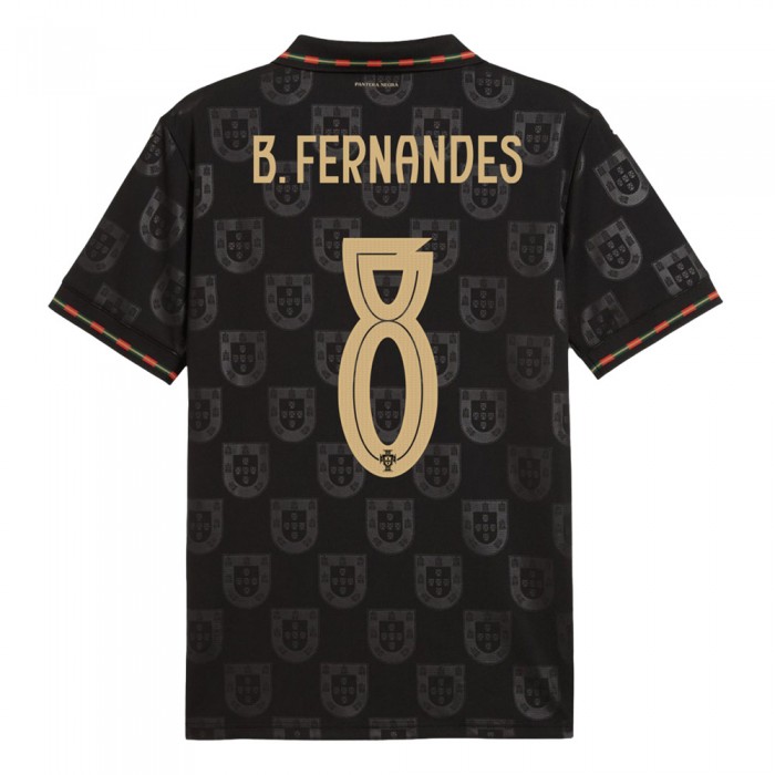 Portugal 25/26 Special Edition Eusébio Jersey w/ B. Fernandes 8