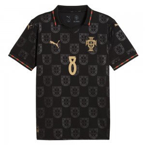 Portugal 25/26 Special Edition Eusébio Jersey w/ B. Fernandes 8