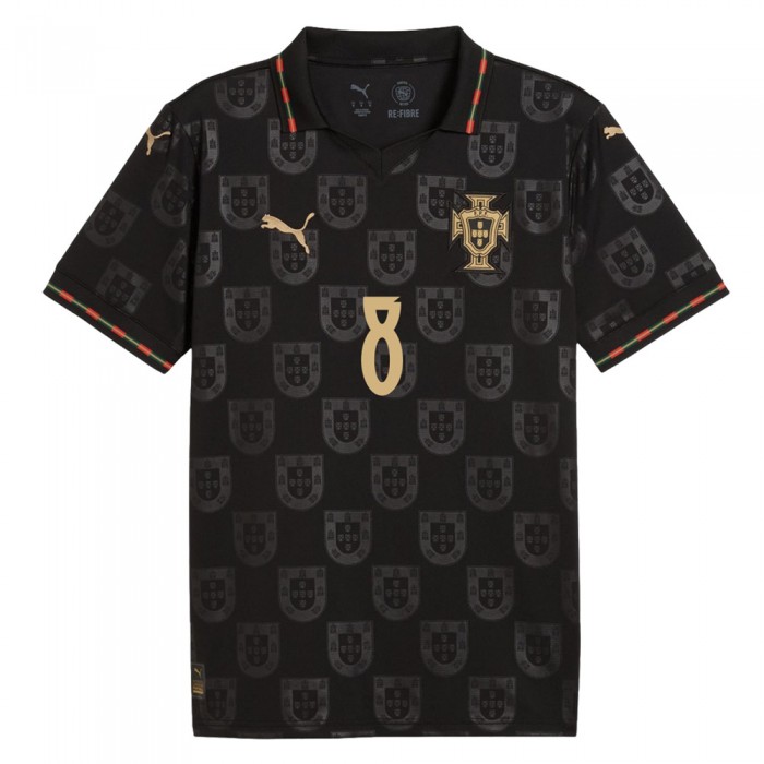 Portugal 25/26 Special Edition Eusébio Jersey w/ B. Fernandes 8