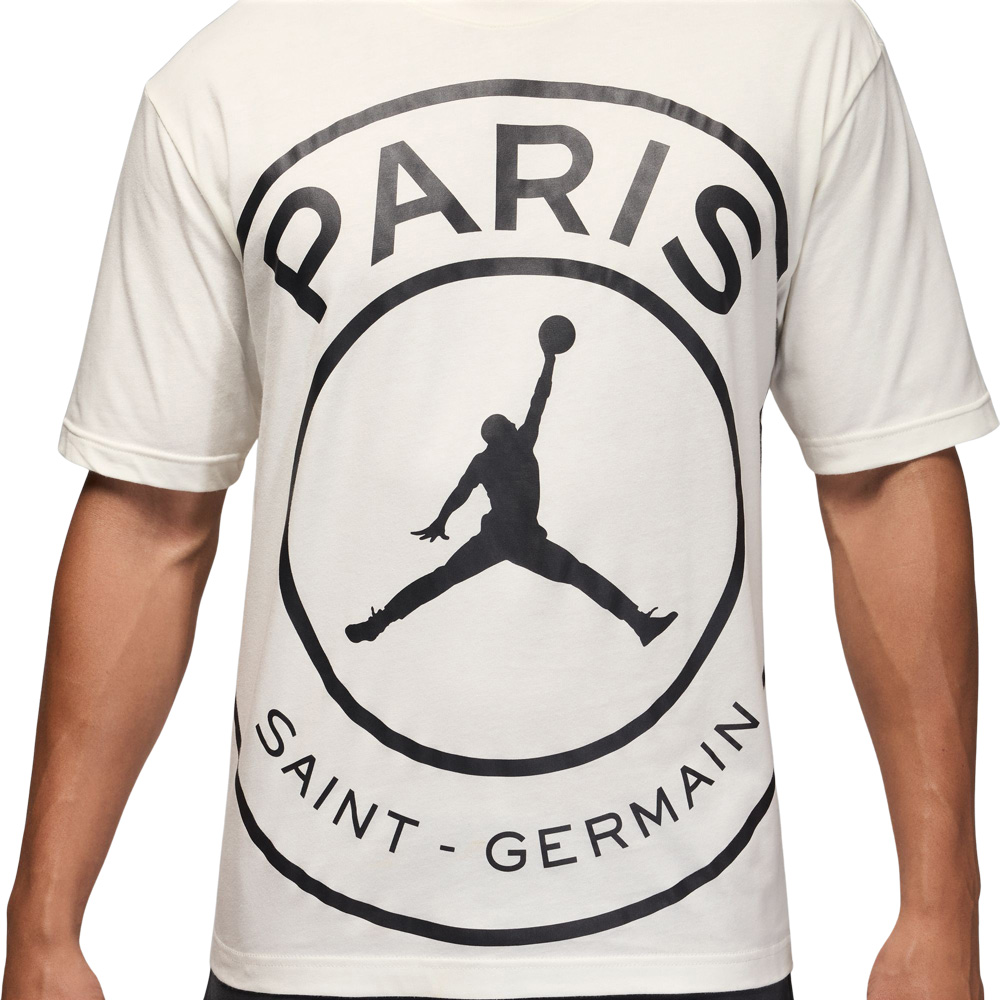 Jordan x PSG Logo T-Shirt - White (HV3411-133, Jerseys / Shirts, Nike) by www.protechkitzone.com Jordan x PSG Logo T-Shirt - White