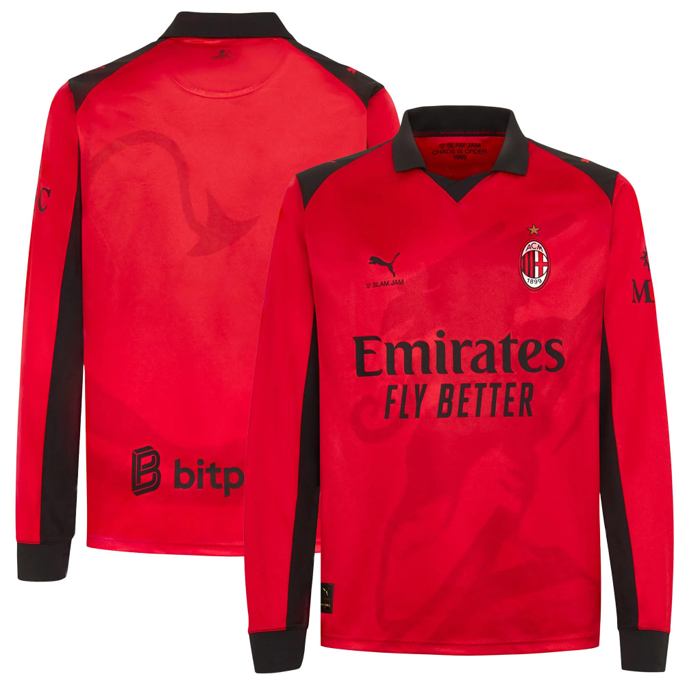AC Milan x Slam Jam Long Sleeve Shirt - Red AC Milan x Slam Jam Long Sleeve Shirt - Red
