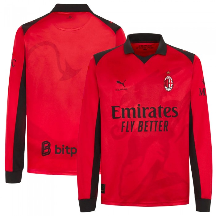 AC Milan x Slam Jam Long Sleeve Shirt - Red