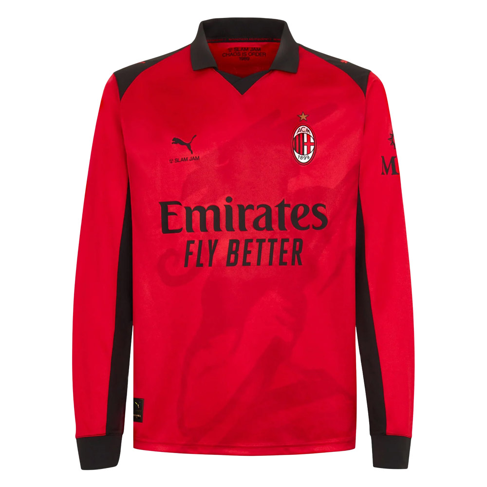 AC Milan x Slam Jam Long Sleeve Shirt - Red (787637-02, AC Milan, Puma) by www.protechkitzone.com AC Milan x Slam Jam Long Sleeve Shirt - Red
