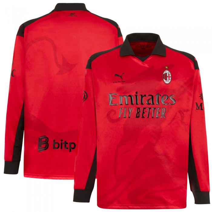 [Limited Edition] AC Milan x Slam Jam Long Sleeve Shirt - Red