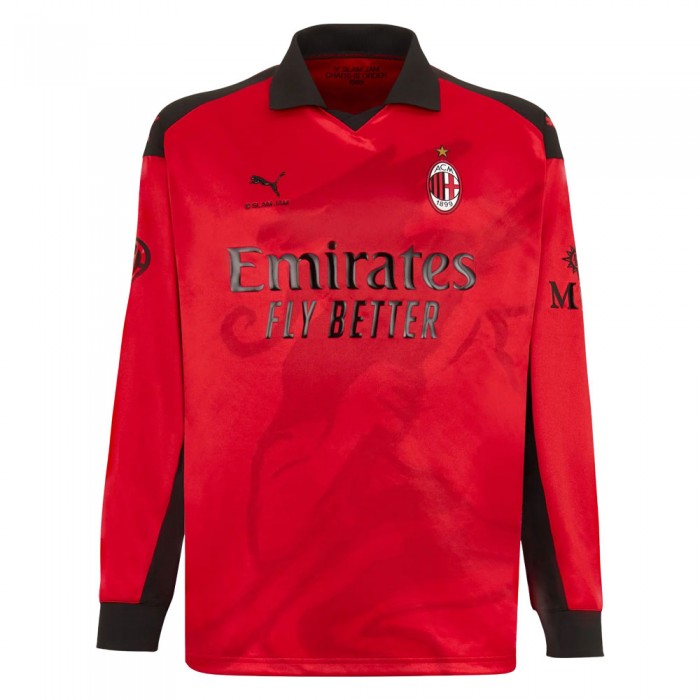 [Limited Edition] AC Milan x Slam Jam Long Sleeve Shirt - Red