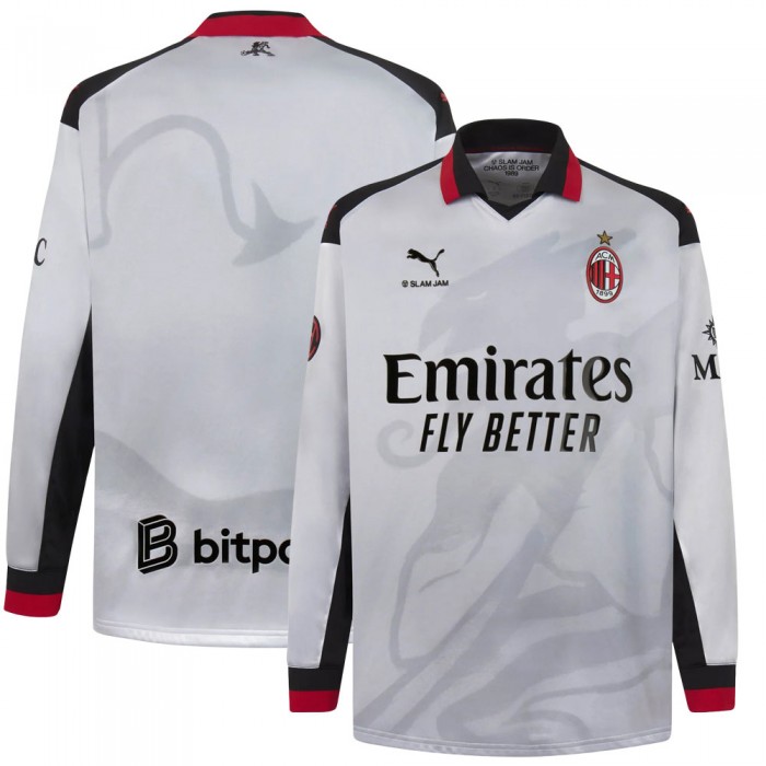 [Limited Edition] AC Milan x Slam Jam Long Sleeve Shirt - Silver