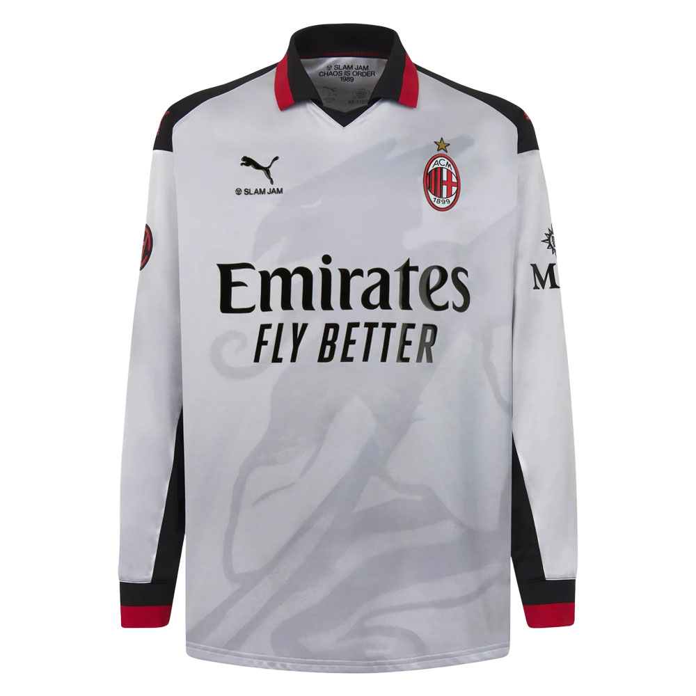 [Limited Edition] AC Milan x Slam Jam Long Sleeve Shirt - Silver