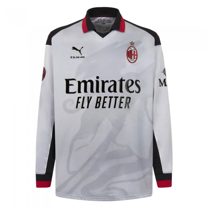 [Limited Edition] AC Milan x Slam Jam Long Sleeve Shirt - Silver